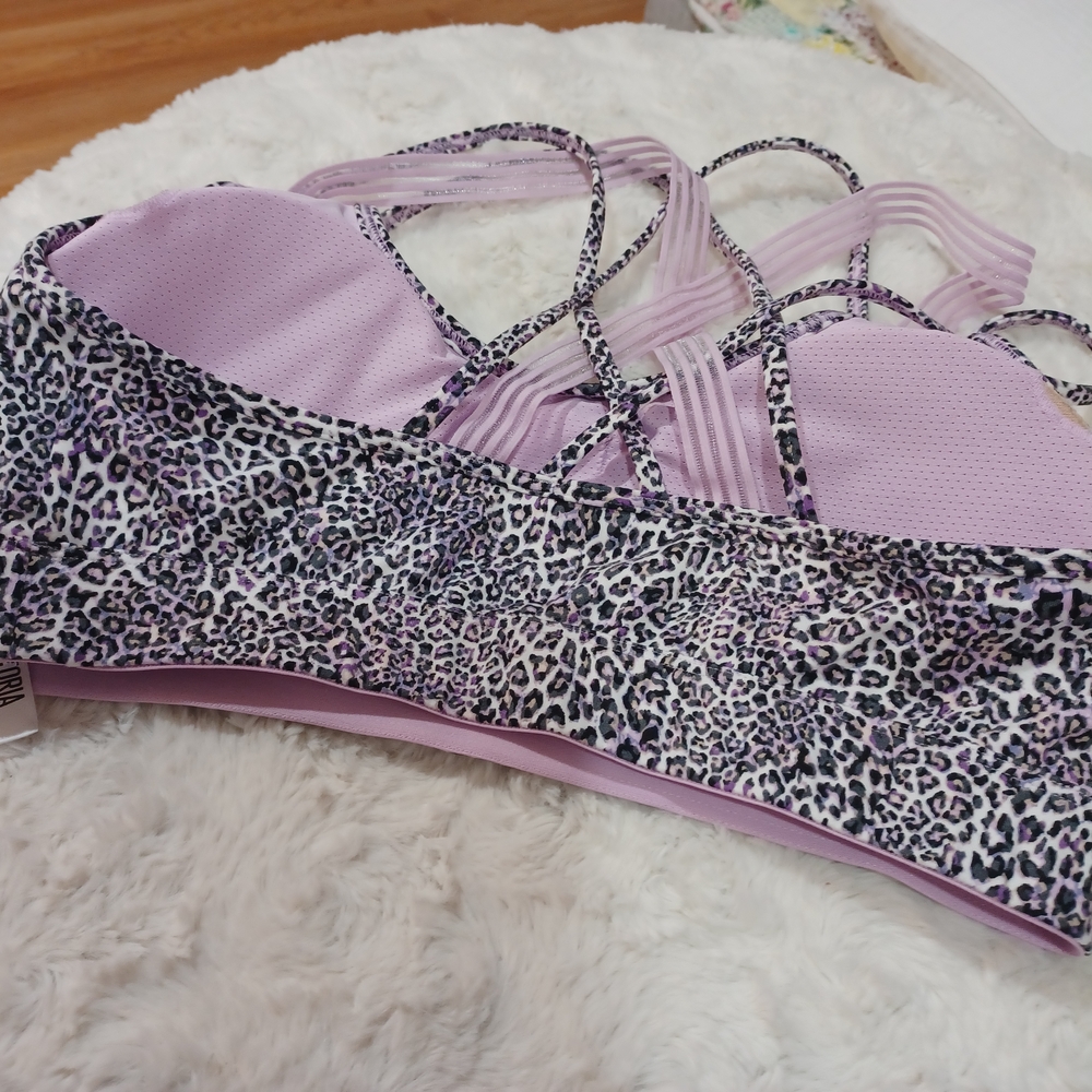 Victoria's Secret Purple and Black Sports Bra with Strappy Design - Picture 4 of 5